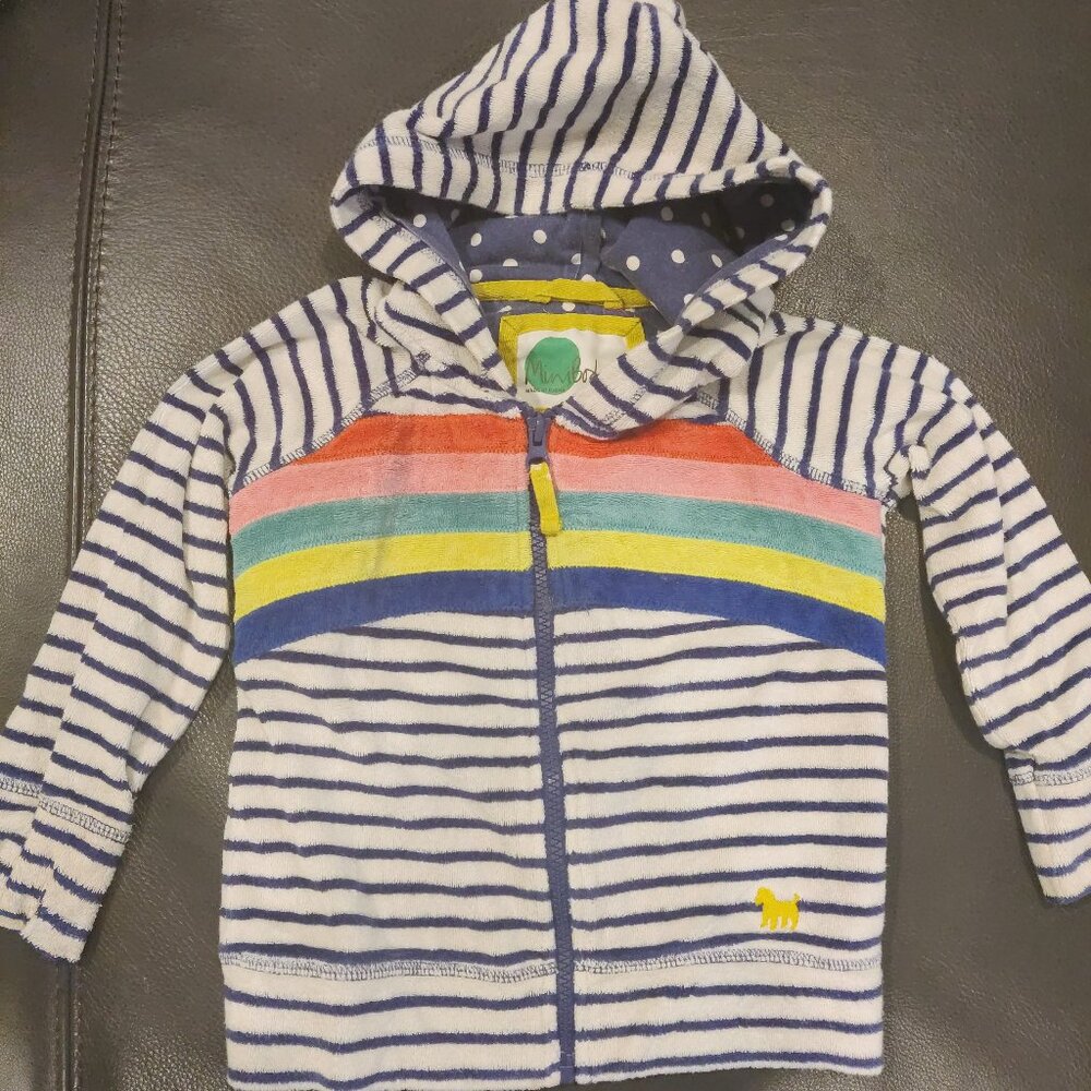Mini Boden toweling zip hoodie 3-4 years